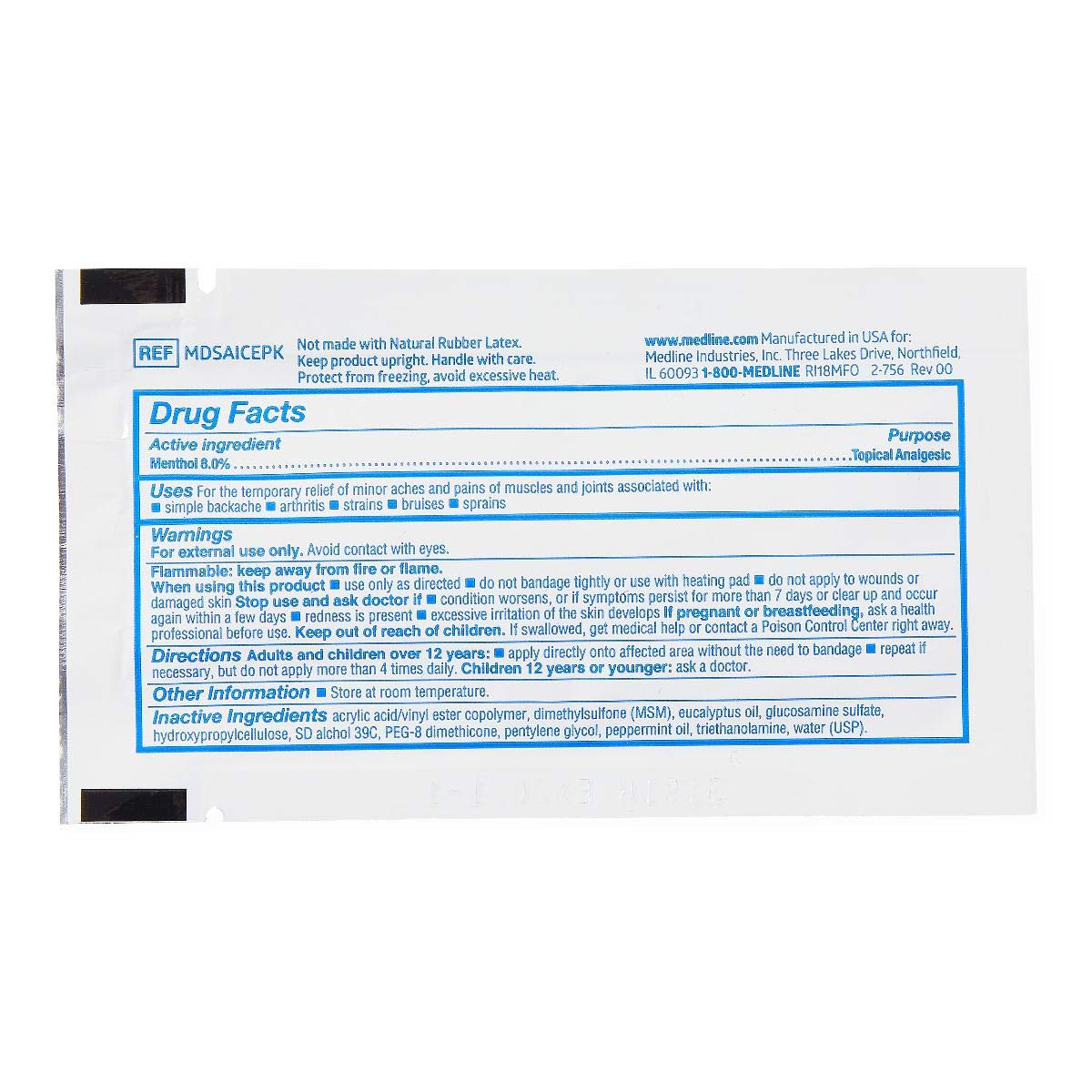 Medline ActivICE Topical Pain Reliever Gel, Great for Arthritis, Muscle Aches and Back Injuries, 5 grams - 100 Packs MedlineBuy Supplements Australia