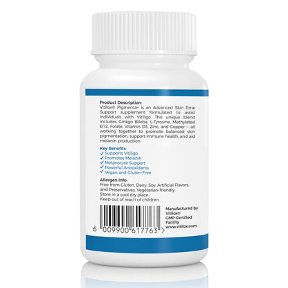 Vitilox Pigmenta+ Advanced, Skin Tone Support Supplement – 60 Tablets | 2 Months | Natural Vitiligo Skin Pigmentation Support | Reduce White Body Spots VitiloxBuy Supplements Australia