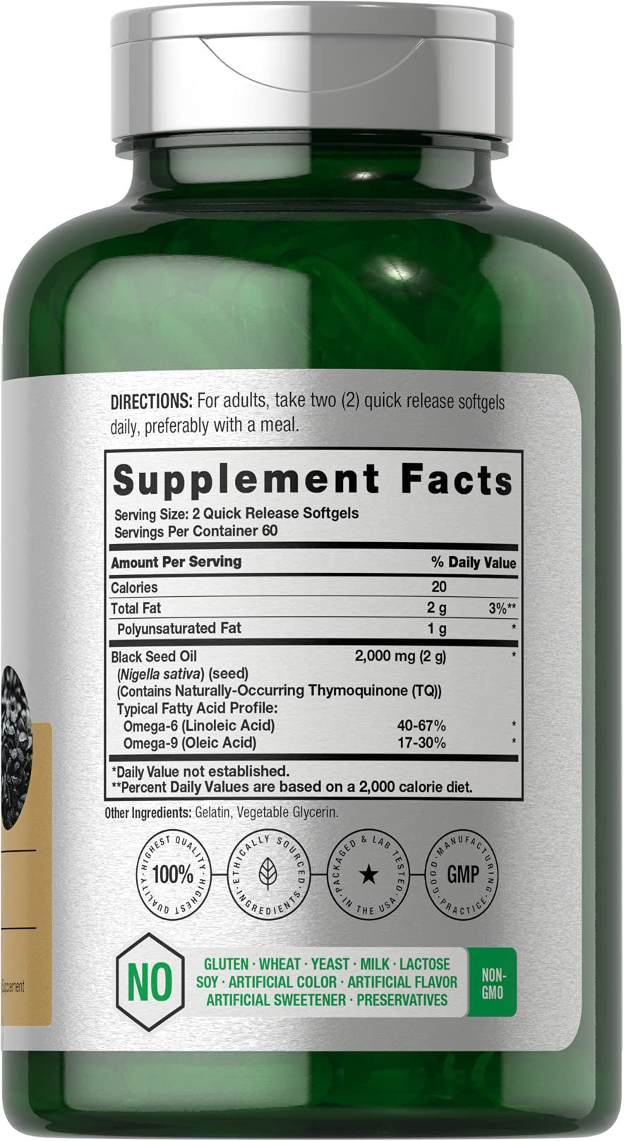 Black Seed Oil 2000mg | 120 Softgel Capsules | Cold Pressed Nigella Sativa Pills HorbäachBuy Supplements Australia