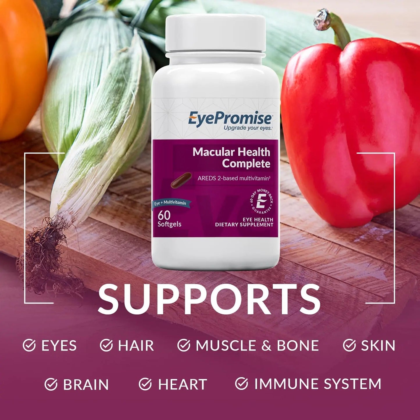 EyePromise Macular Health Complete Supplement - 60 Softgels, 30-Day Supply - Complete Macular Support with 10mg Lutein & Zeaxanthin EyePromiseBuy Supplements Australia
