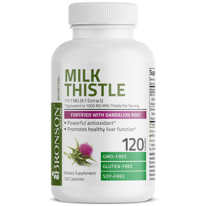 Bronson Milk Thistle Silymarin Marianum & Dandelion Root Liver Health Support BronsonBuy Supplements Australia