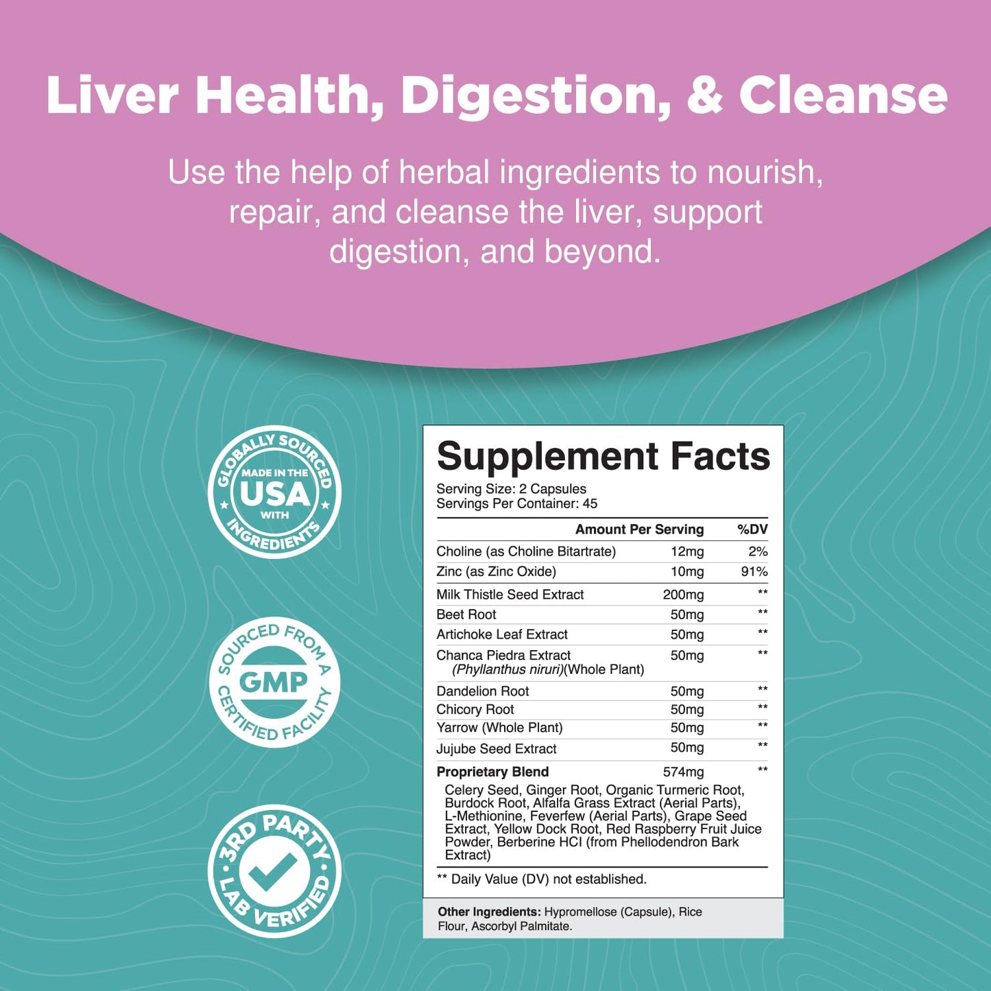 Liver Cleanse Detox & Repair Formula - Herbal Liver Support Supplement
