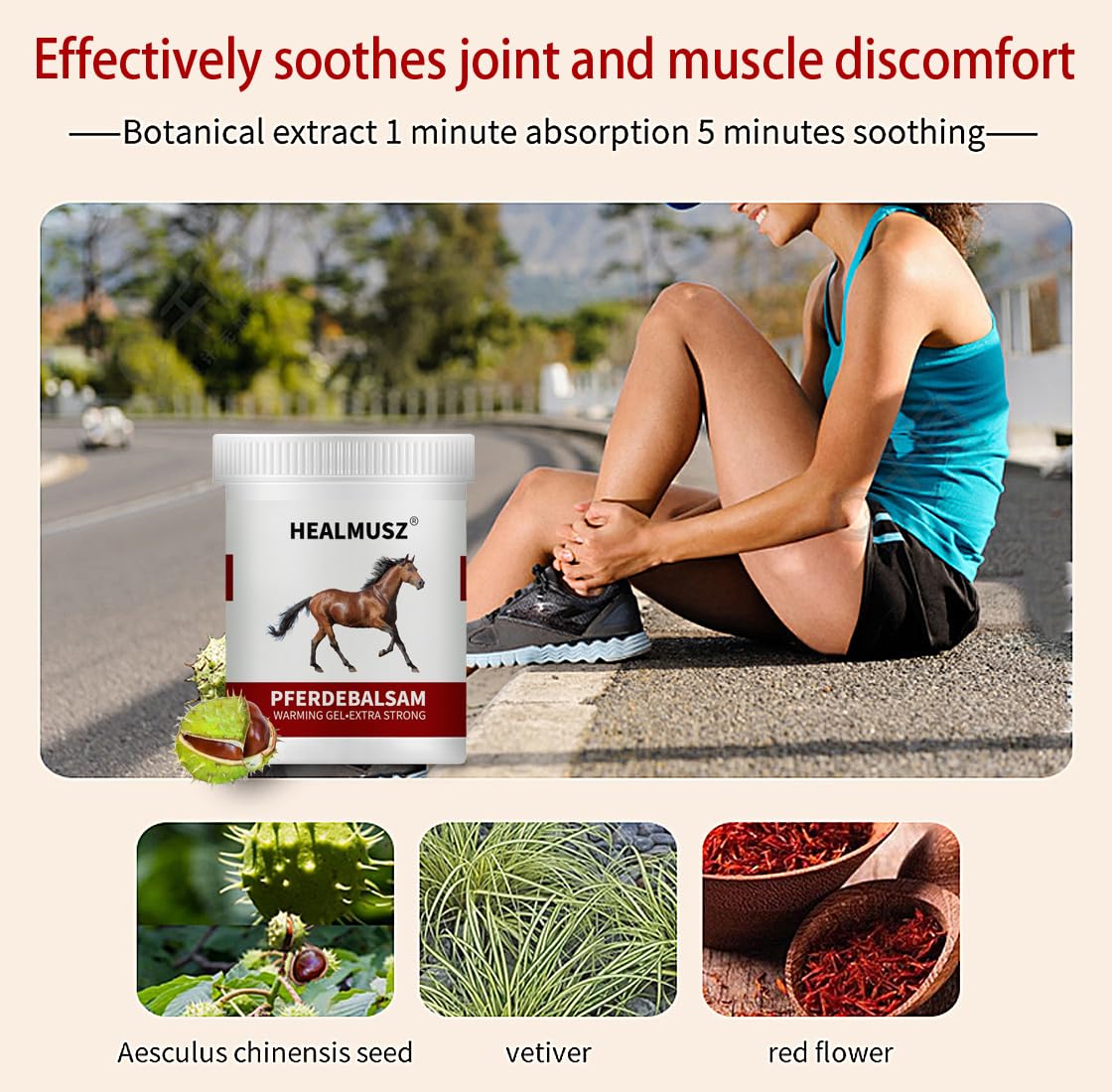 Horse Chestnut Cream Extra Strength Warming Massage Gel 16.9 Fl Oz (500mL) - Pferdebalsam for Varicose Veins, Muscle, Neck & Joint Discomfort, Bruises and Numbness ciwollBuy Supplements Australia