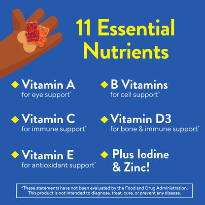 L'il Critters Gummy Vites Daily Kids Multivitamins Assorted Fruit Flavors for Ages 2+ Toddlers & Kids, Gummy Vitamin with Vitamin C and D