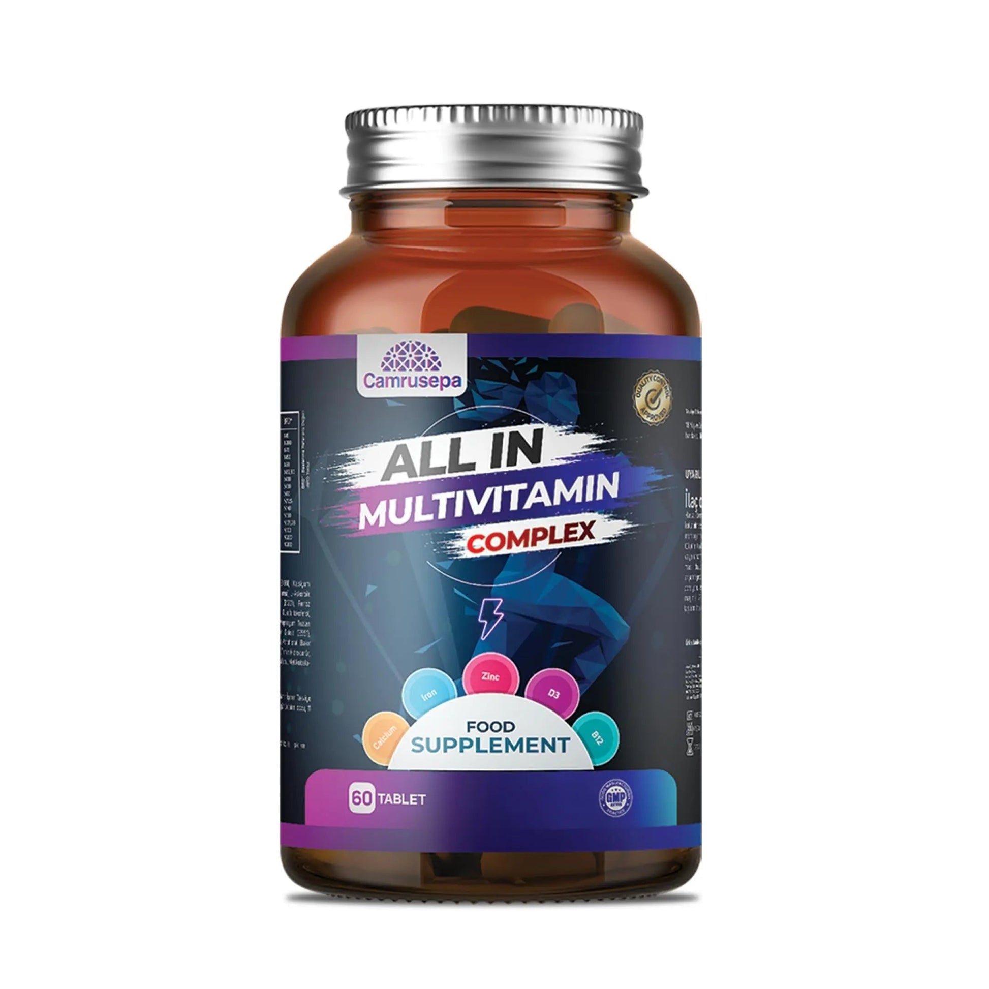 CAMRUSEPA All in Multivitamin Complex – Daily Tablet with Calcium, Iron, Zinc, Vitamin C, B Complex, D3, E, A & More – Complete Daily Nutritional Support for Adults CamrusepaBuy Supplements Australia