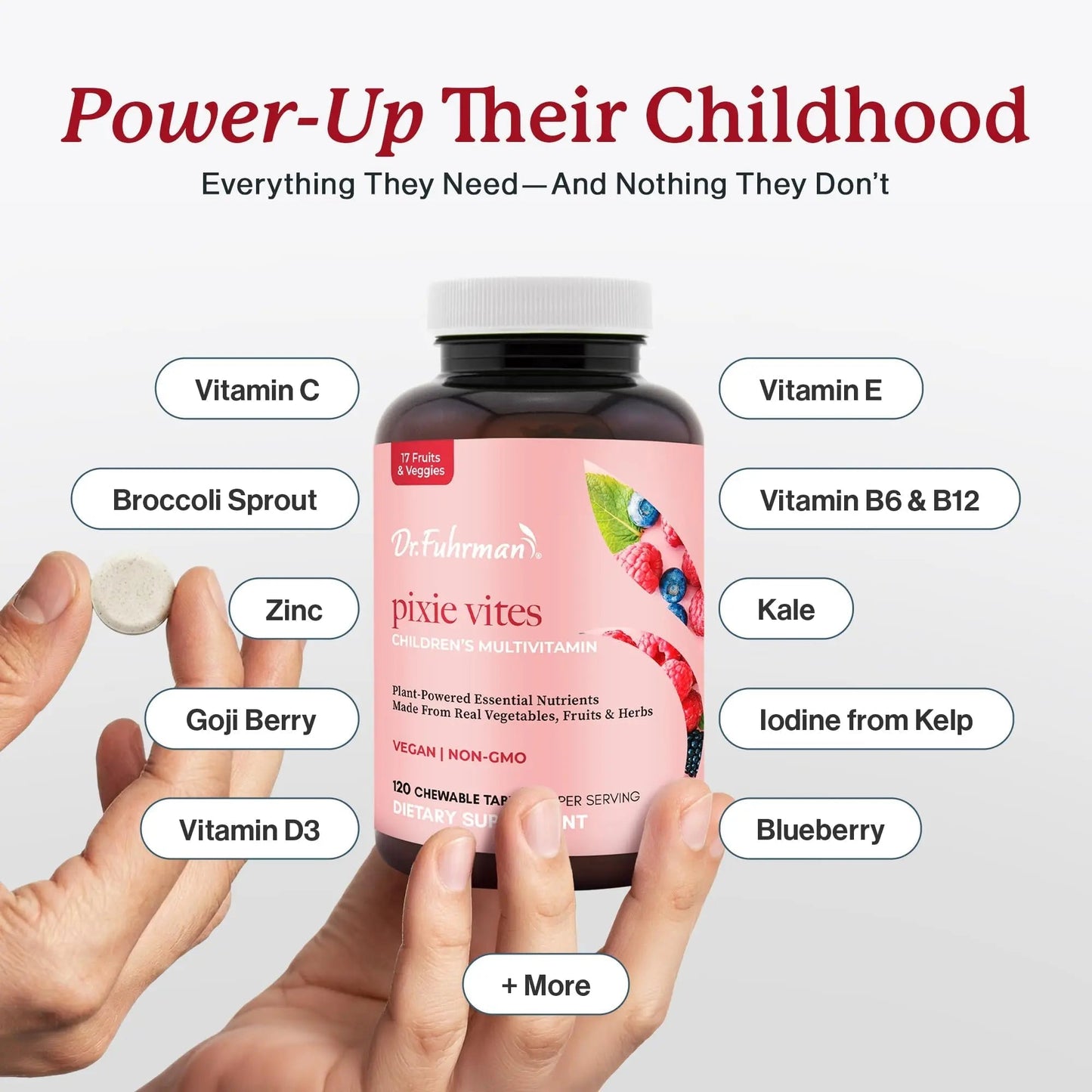 Dr. Fuhrman Pixie Vites Chewable Children's multivitamin | Whole Food Kids Multi with Vitamin D3, K2 & Zinc | Dr. FuhrmanBuy Supplements Australia