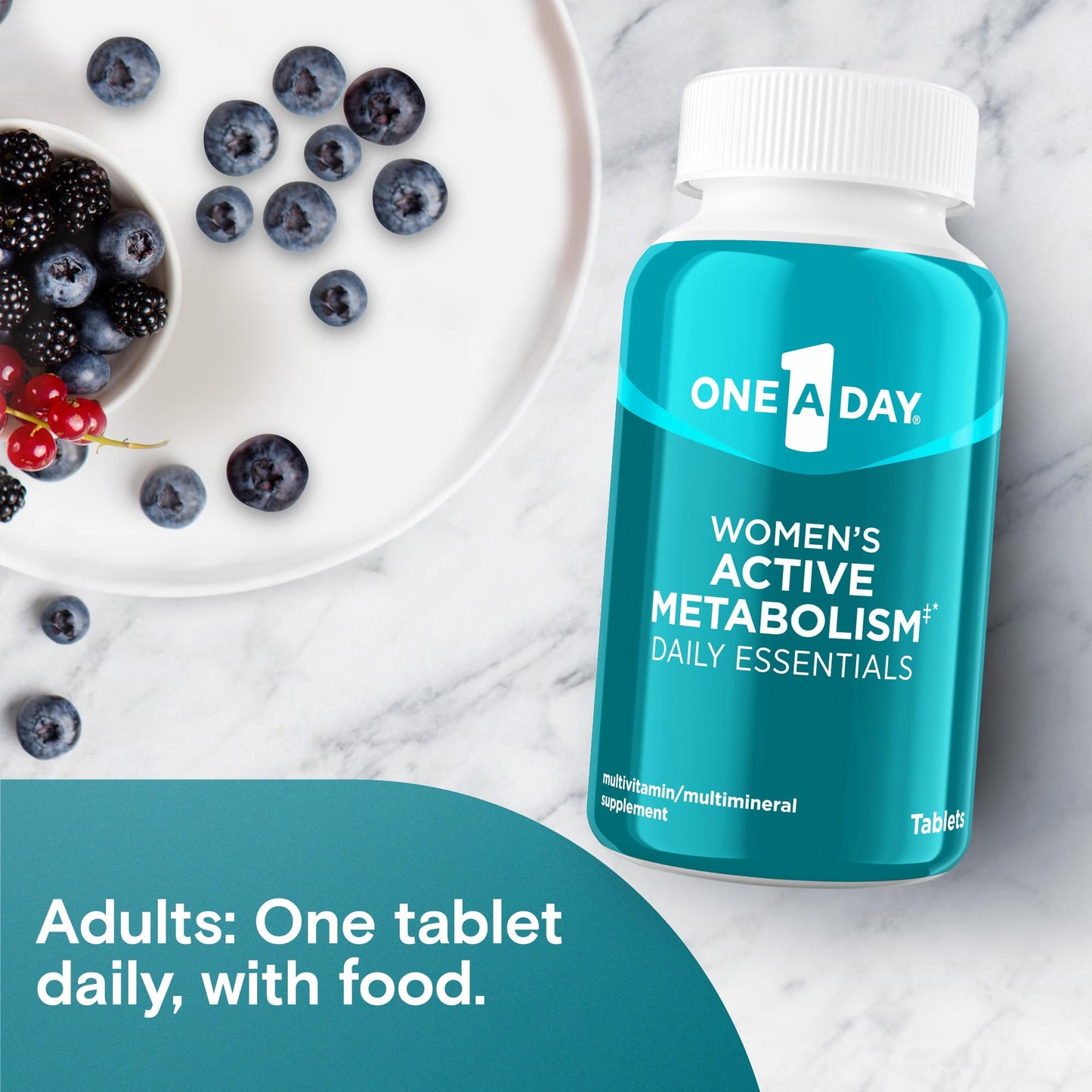 One A Day Women's Active Metabolism Daily Essential, Multivitamin for Women, Metabolism Support, Vitamins for Women with All 8 B-Vitamins