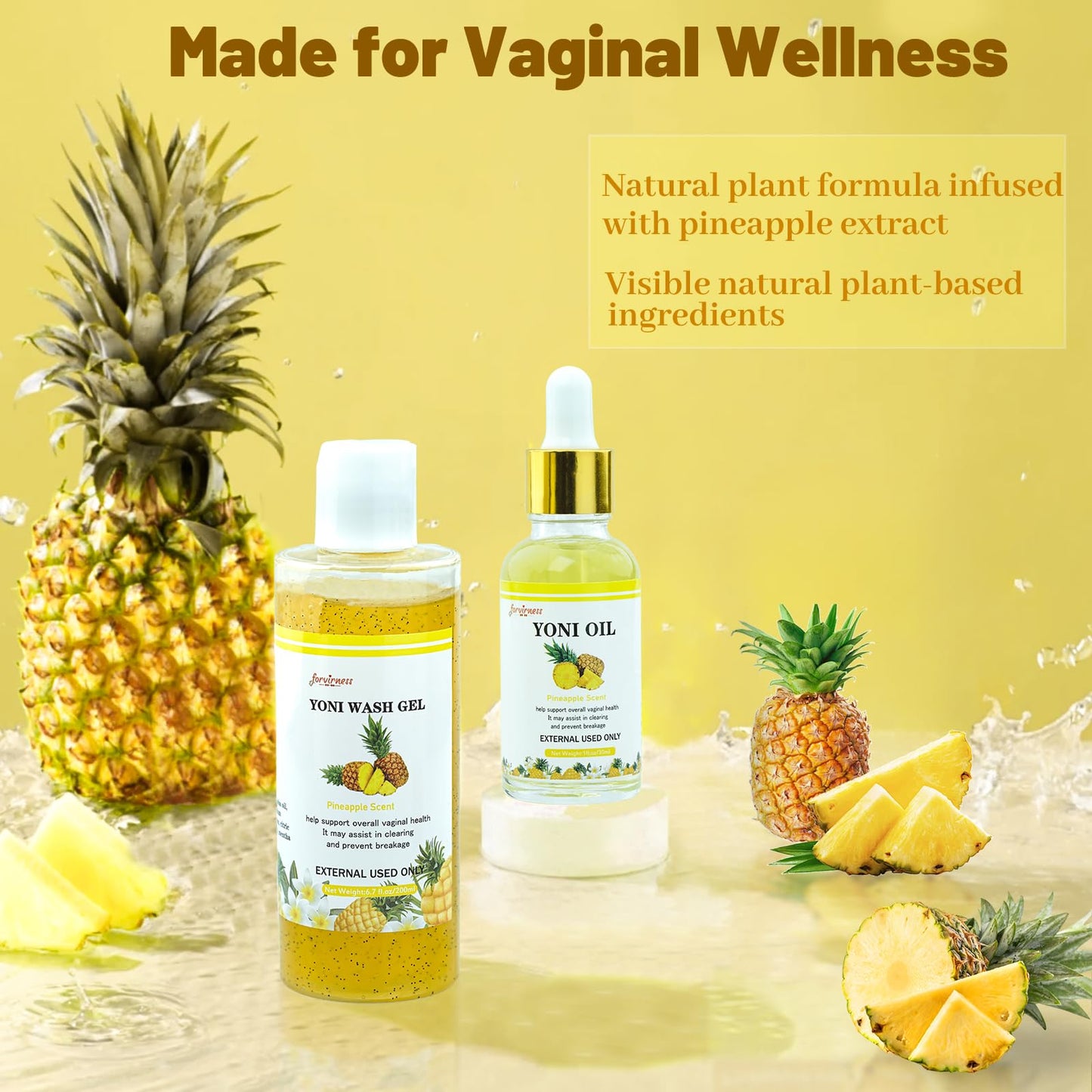 forvirness Natural Yoni Wash Yoni Oil Set, Cleanse - Remove Odor - ph Balance Feminine Wash forvirnessBuy Supplements Australia