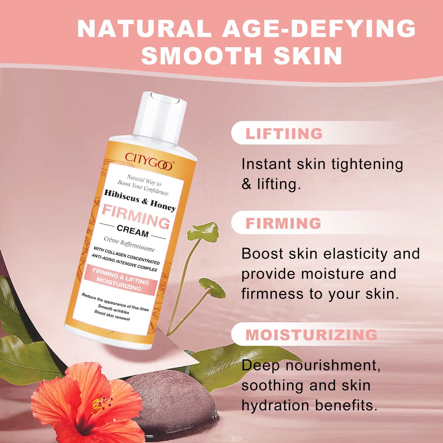 Hibiscus and Honey Firming Cream, Skin Tightening Lotion, Reduces the Look of Neck Lines CITYGOOBuy Supplements Australia