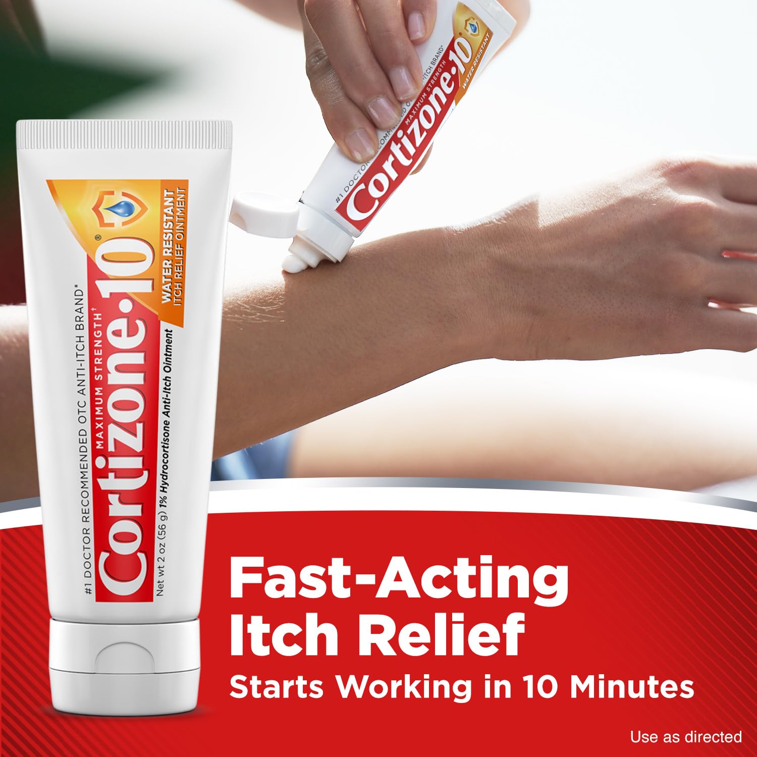 Cortizone-10 Maximum Strength Water Resistant Itch Relief Ointment, 1% Hydrocortisone, Fast-Acting, Anti-Itch Cream for Bug Bites, Rash, Eczema, Psoriasis, Poison Ivy, Oak, Sumac & More, 2 oz Cortizone 10Buy Supplements Australia