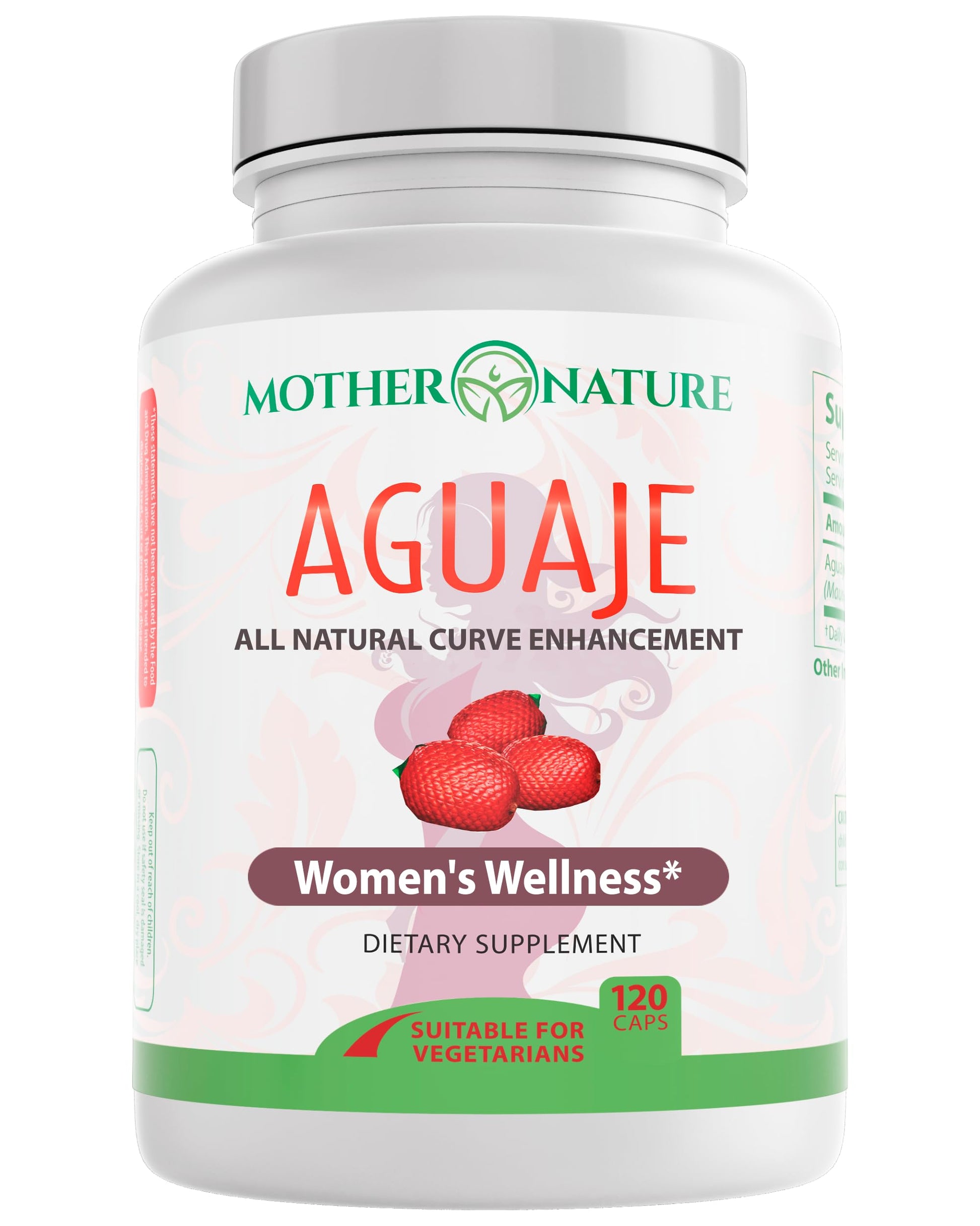 Mother Nature Aguaje Curves Capsules for Women, 1000mg (120ct), Natural & Sustainably Sourced Aguaje Fruit from Peru for Female Health, Hormone Balance, Curve Enhancer, Vegan, Non-GMO & Gluten-Free Mother Nature Organics Superfoods for Organic LivingBuy Supplements Australia