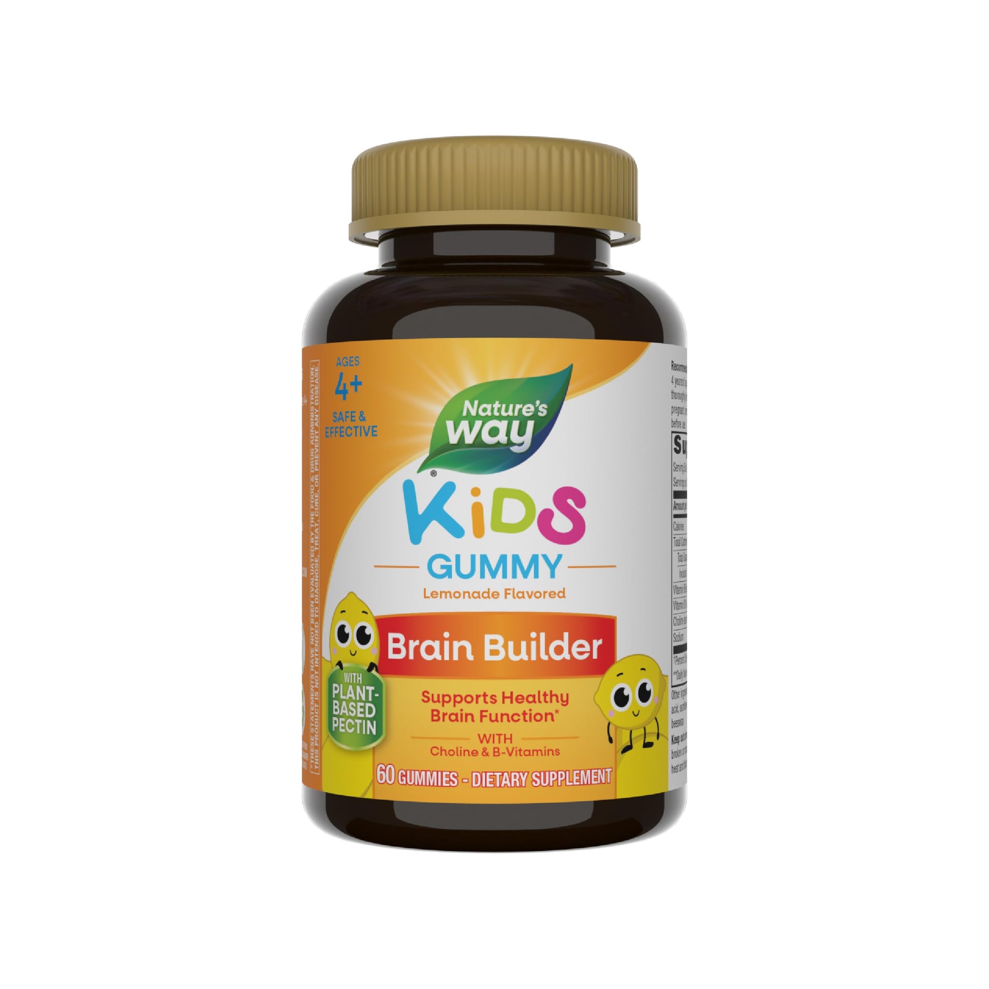 Nature's Way Kids Brain Supplement Gummies, Supports Healthy Brain Function*, Lemonade Flavored, 60 Gummies Nature's WayBuy Supplements Australia