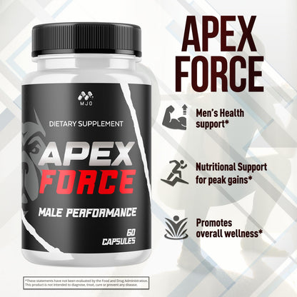 Apex Force Capsules, Official ApexForce Supplement Pills with All Natural Ingredients, Apex Force Maximum Strength Support with Premium Vitamins for Advanced Health & Overall Wellness (60 Capsules) MJOBuy Supplements Australia