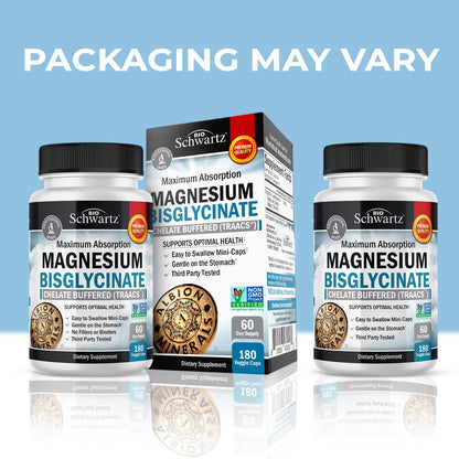 Magnesium Bisglycinate Chelated Supplement - High Absorption Magnesium Glycinate Supplement for Women and Men - Sleep, Muscle, Bone & Joint Support