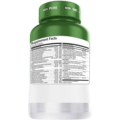 Herbtonics Whole Food Multivitamin for Men & Women – Vegan Multivitamin with Real Fruits & Veggies, Probiotics, CoQ10 Herbtonics