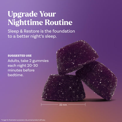 Natrol Sleep & Restore Magnesium Glycinate Blend Gummies, Magnesium for Sleep Aids for Adults, Melatonin-Free, Cherry Flavored, 30 Day Supply NatrolBuy Supplements Australia