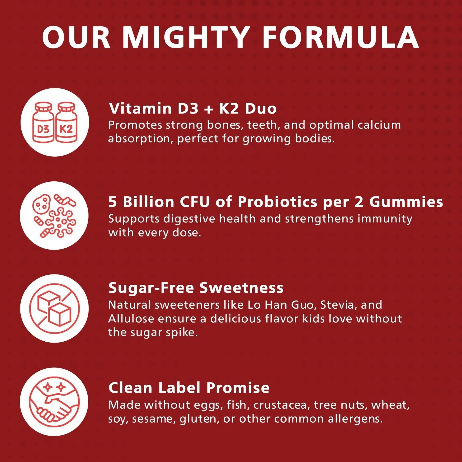 KEN Vitamin D3 K2 with Probiotic for Kids, Sugar-Free Gummies for Calcium Absorption, Bone Support, 5 Billion CFU Probiotics for Gut Balance and Immune Function KEN