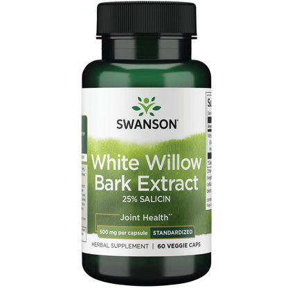 Swanson Maximum Strength White Willow Bark Extract-Promotes Joint Support & Muscle Relief-Standardized to 25% Salicin-Natural Supplement with No Stomach Irritation (60 Veggie Caps, 500mg Each) SwansonBuy Supplements Australia