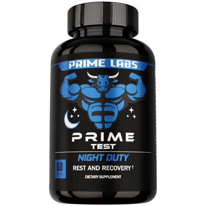 Prime Labs Night Duty - Nighttime Testosterone Booster & Sleep Support - PM Rest & Muscle Recovery Supplements - 60 Count Prime LabsBuy Supplements Australia