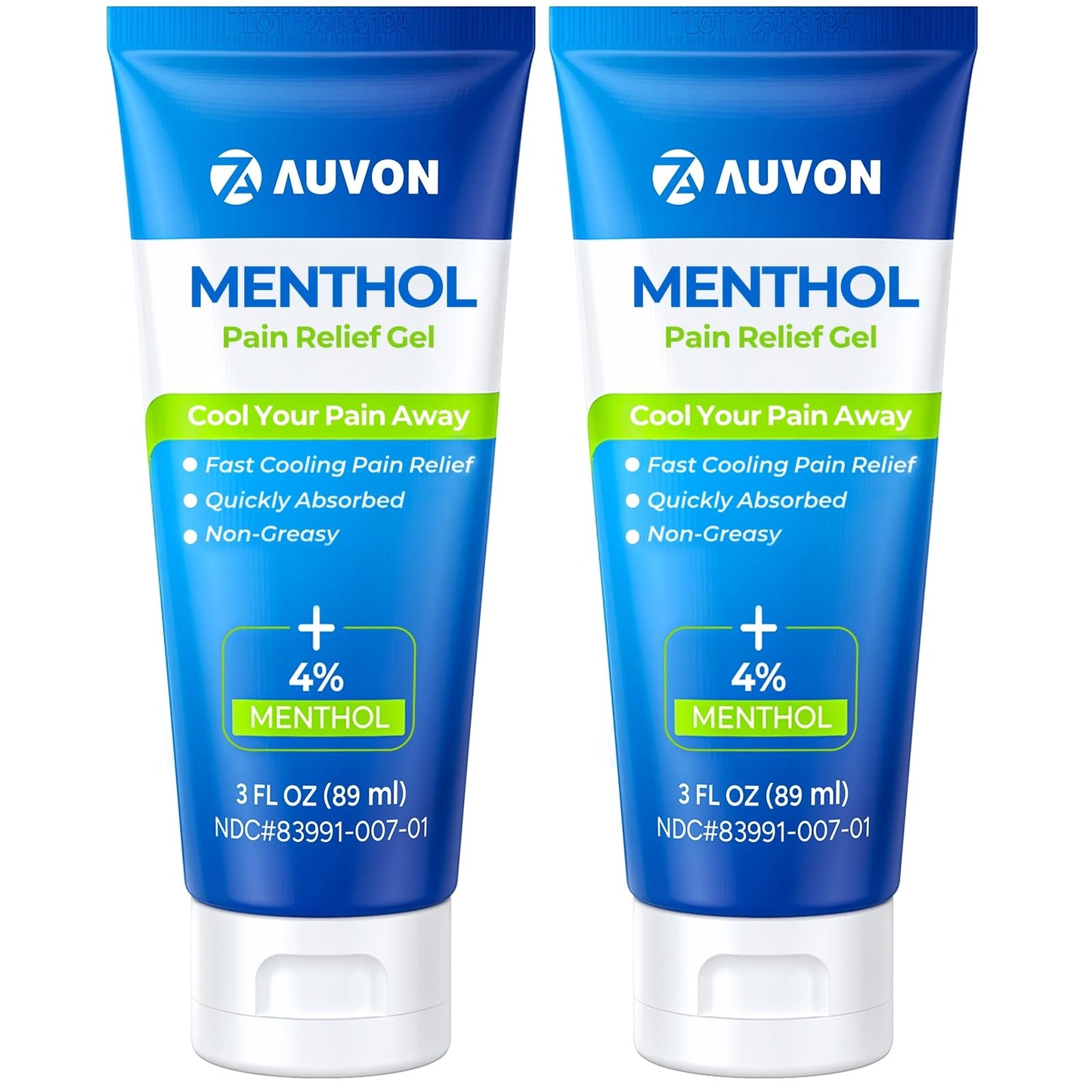 AUVON Menthol Pain Relief Gel for Chronic Joint & Back Pain, Arthritis Pain Reliever for Muscle Pain Relief, Fast-Acting Menthol Cooling Gel Soothes Knee, Hip, Shoulder, Neck Pain, 3 FL OZ Per Pack AUVONBuy Supplements Australia