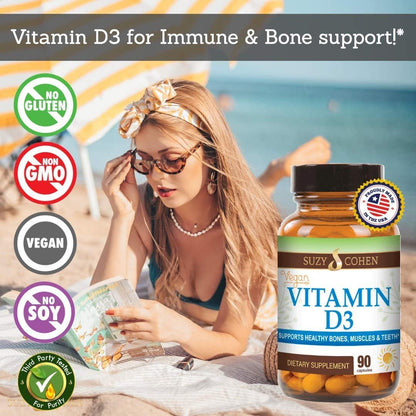 Script Essentials Vegan Vitamin D3 5,000 IU for Healthy Muscle Function, Bone Health, and Immune Support - Non-GMO, Gluten Free and Kosher Certified - 90 Servings Script EssentialsBuy Supplements Australia