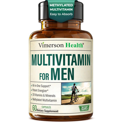Multivitamin for Men – Methylated Mens Multivitamins & Multiminerals Capsules with Vitamin B12, A, D, C, Zinc, Magnesium & More for Complete Daily Support Vimerson HealthBuy Supplements Australia