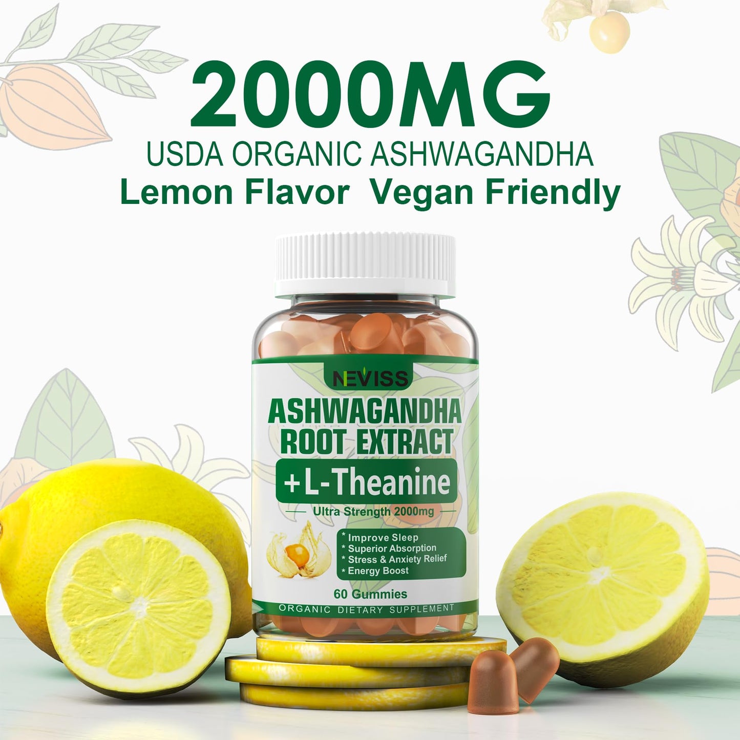 NEVISS Ashwagandha Gummies 2000mg, Feel Refreshed, Plus Proprietary Blend NEVISSBuy Supplements Australia