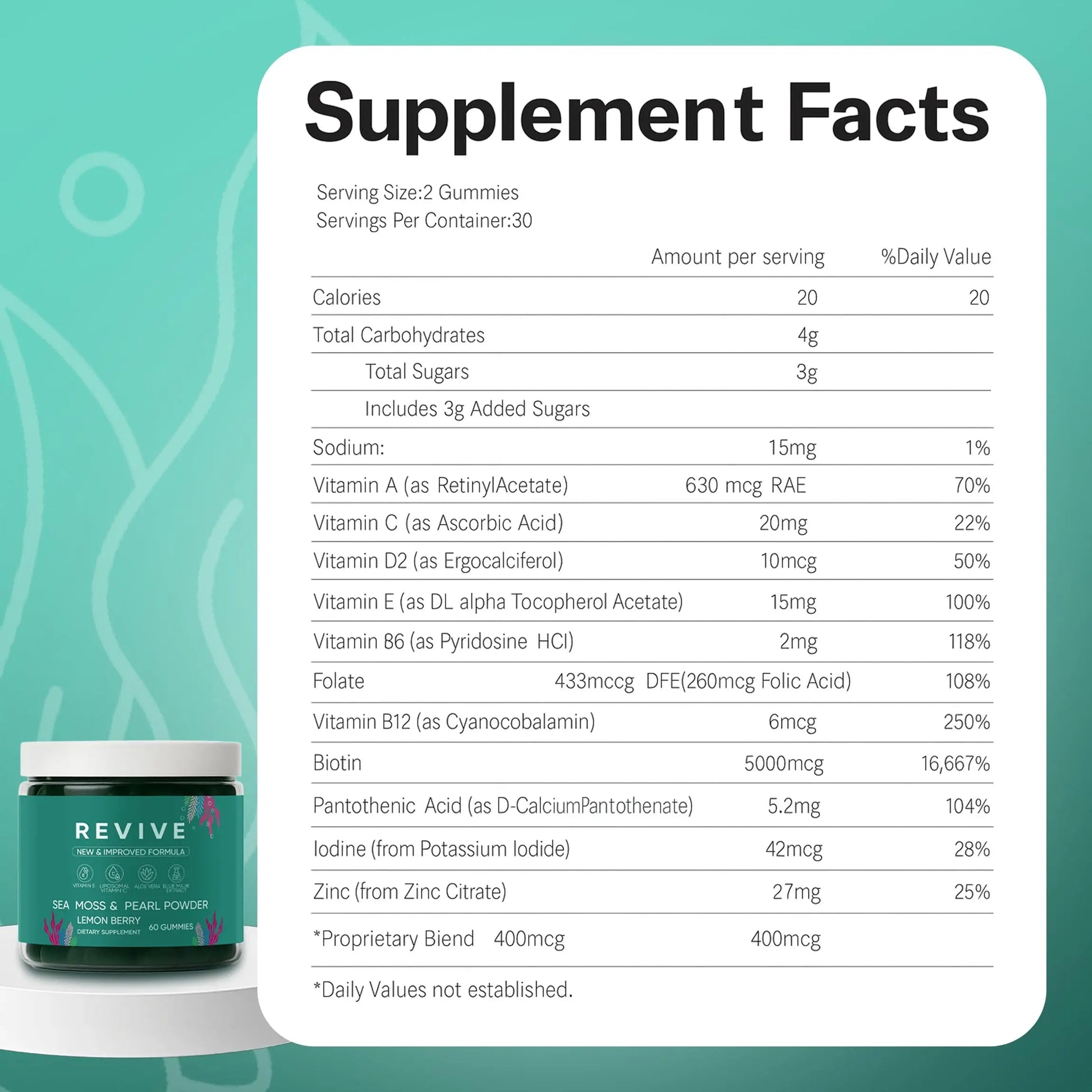 Neonomicon Balmbare Revive Gummies for Hair Loss - Sea Moss Gummies with Vitamin C, Vitamin E, Aloe Vera, Pearl Powder Supports Faster Hair Growth NeonomiconBuy Supplements Australia