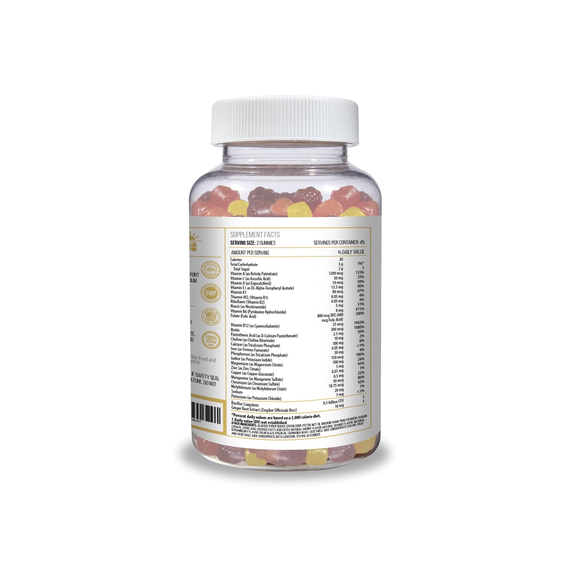 ACTIF Organic Bariatric Gummies with 25+ Organic Vitamins and Minerals for Bariatric Surgery Gastric Bypass Surgery, Advanced Formula - 90 Count ACTIFBuy Supplements Australia