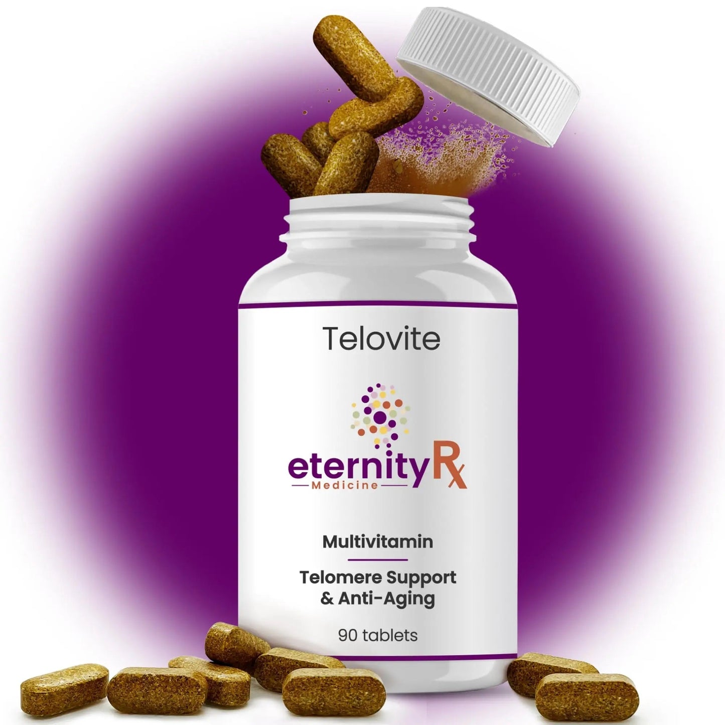 Telovite Daily Multivitamin for Men & Women – Telomere & Cellular Health Support – High Potency Vitamins A, D, E, C, B-Complex Eternity Medicine Rx