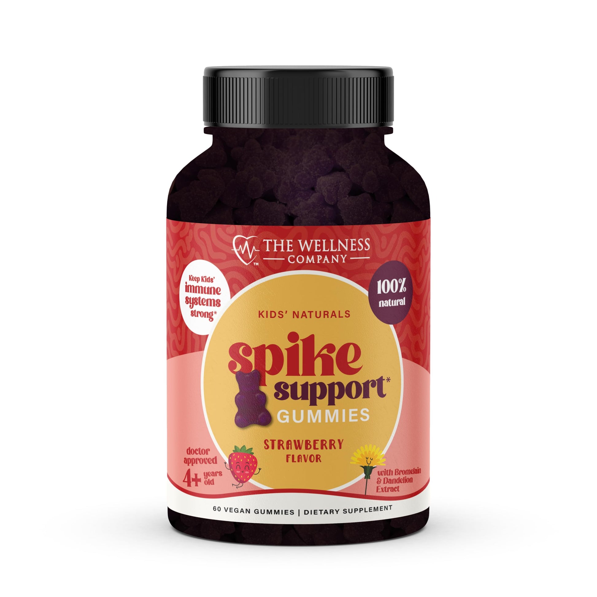 Kids Naturals Spike Support Gummies – Year-Round Wellness with Vitamin C, D & Zinc | 60ct (1 Month Supply) The Wellness CompanyBuy Supplements Australia