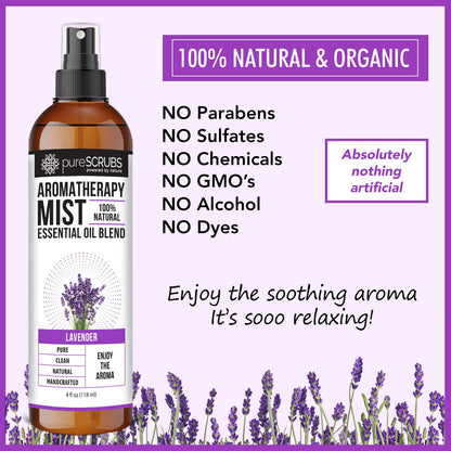 Shake, Mist & Enjoy - pureSCRUBS Premium Lavender Aromatherapy Spray Mist for Room, Body, Linens pureSCRUBSBuy Supplements Australia