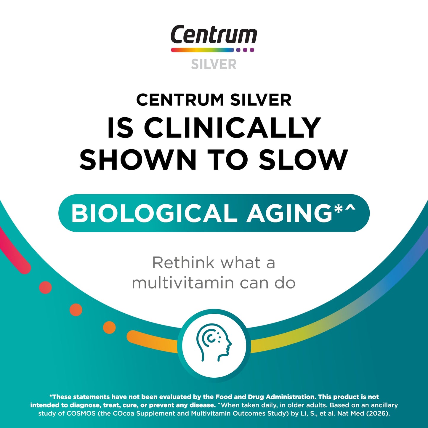 Centrum Silver Men's 50+ Multivitamin with Vitamin D3, B-Vitamins, Zinc for Memory and Cognition - 200 Tablets