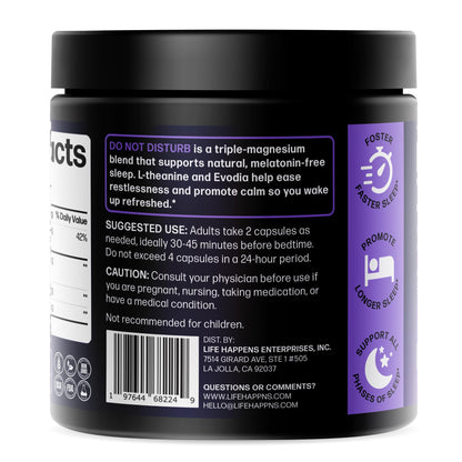 Doctor Formulated Triple Magnesium for Sleep, Calm & Relaxation with Chelated Magnesium Glycinate, L-Theanine, Passionflower & Evodia – Non-Habit, No Melatonin Magnesium Sleep Aid Support Supplement LIFE HAPPNS BE READYBuy Supplements Australia