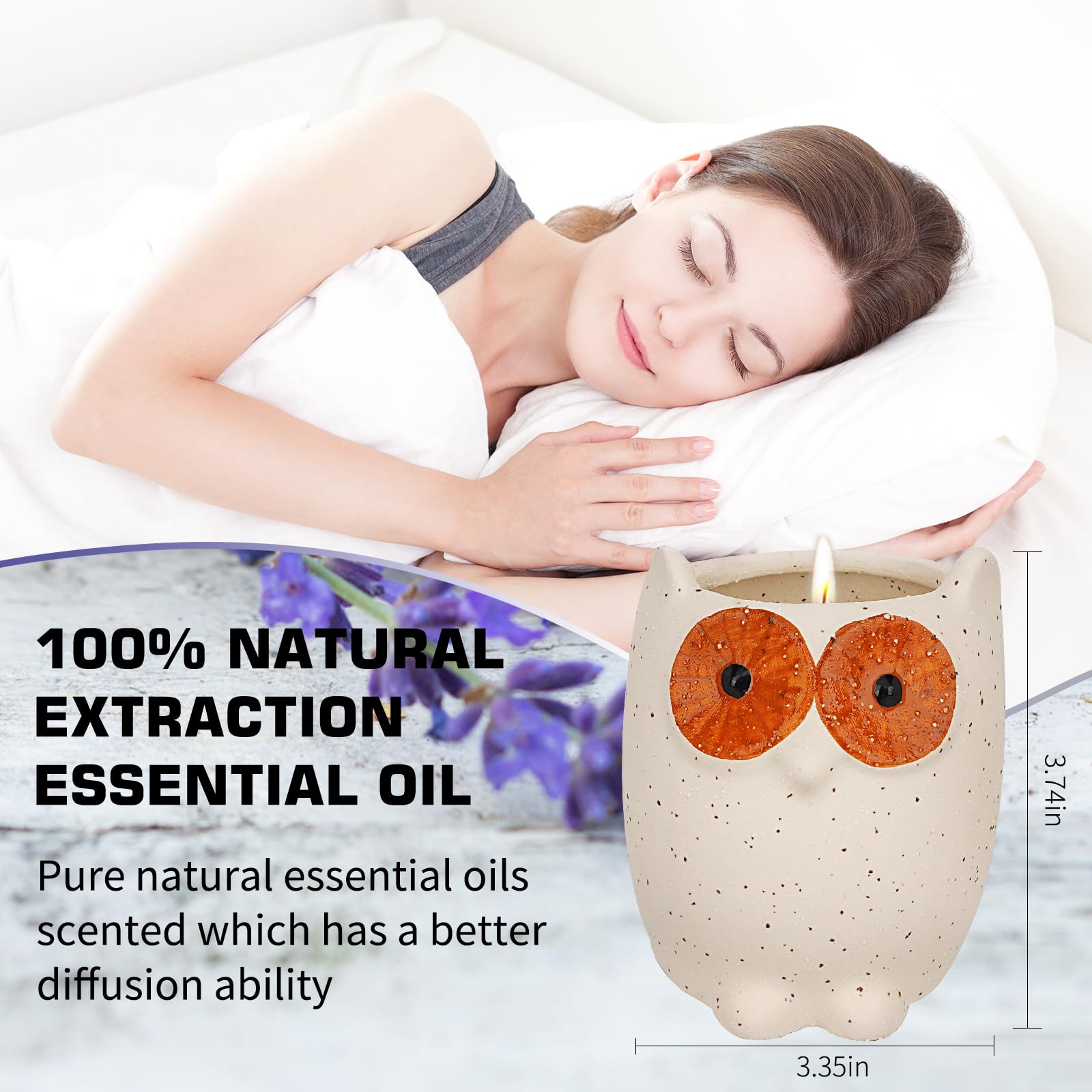 ETAKISH Lavender Scented Candle Gifts for Women, Cute Owl Highly Scented Aromatherapy Candle ETAKISHBuy Supplements Australia
