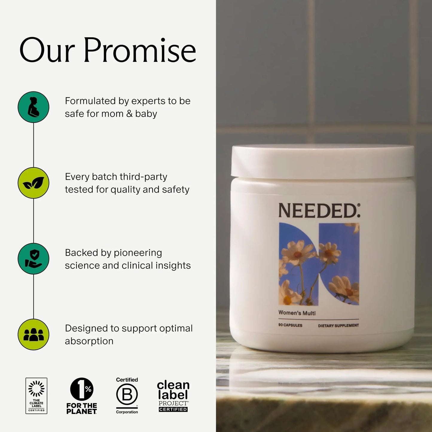 Needed. Multivitamin for Women with 23 Vitamins, Minerals and Antioxidants - Daily Womens Multivitamin Needed.