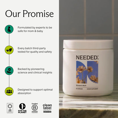 Needed. Multivitamin for Women with 23 Vitamins, Minerals and Antioxidants - Daily Womens Multivitamin Needed.