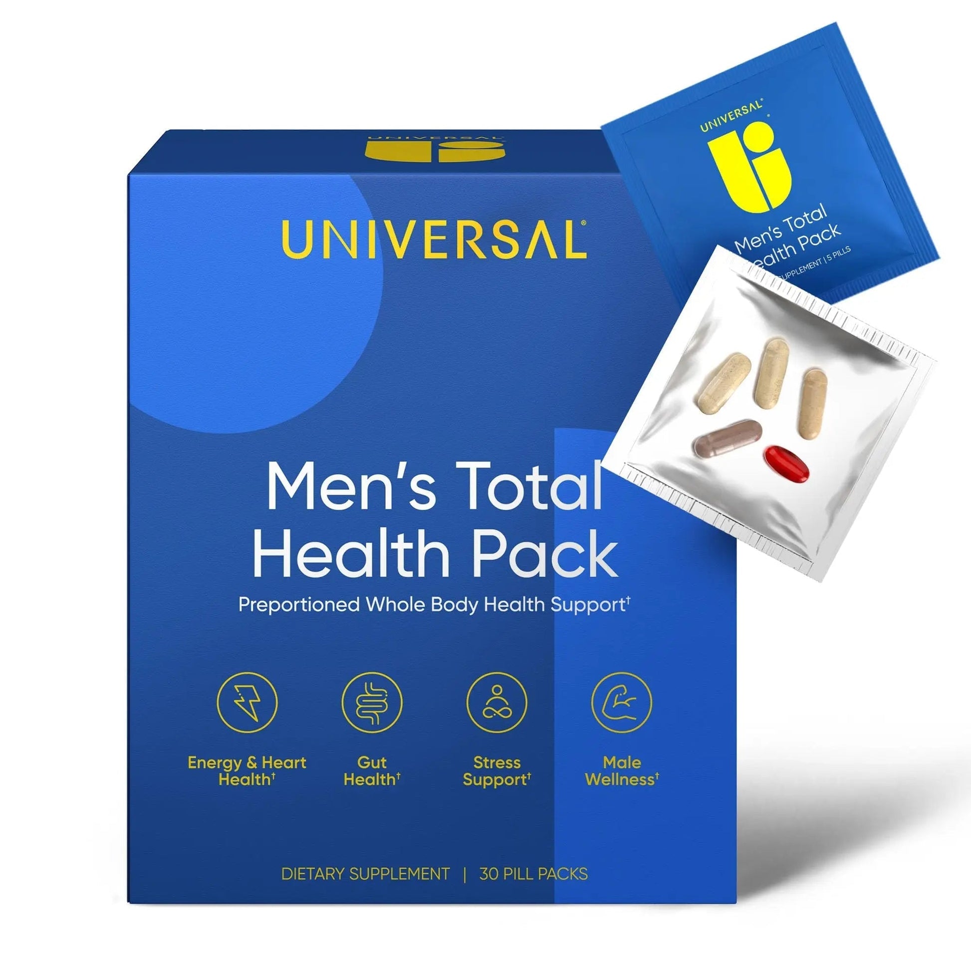 Men's Total Health Daily Vitamin Packs - 22 Essential Minerals & Vitamins for Men, All-in-One Multivitamin Supplement for Energy Universal UBuy Supplements Australia