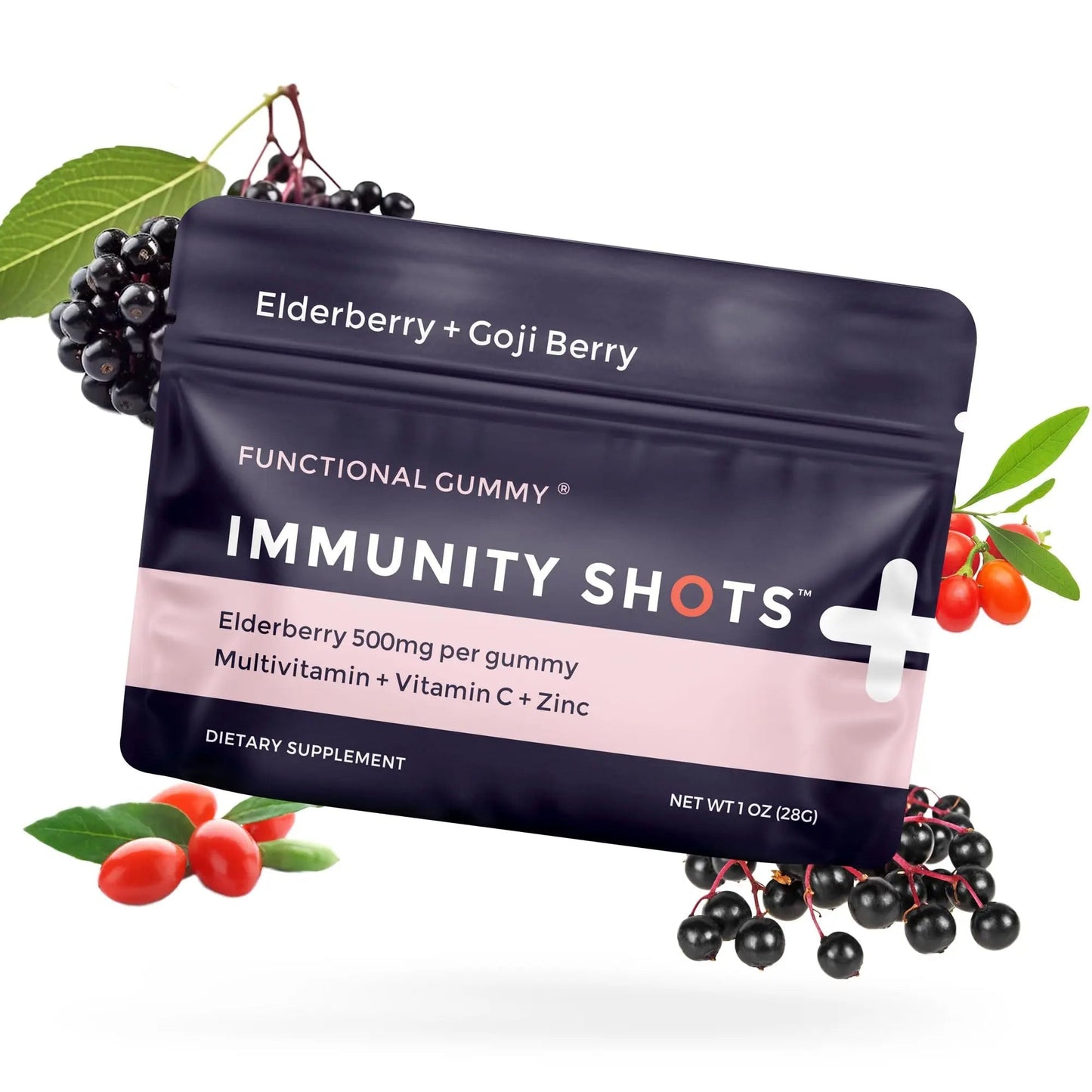 SGC Immunity Shots - Elderberry and Goji Berry 500mg Multivitamin Gummies (12-Packs, 4 Per Pack) Immune System Support Supplement SGCBuy Supplements Australia