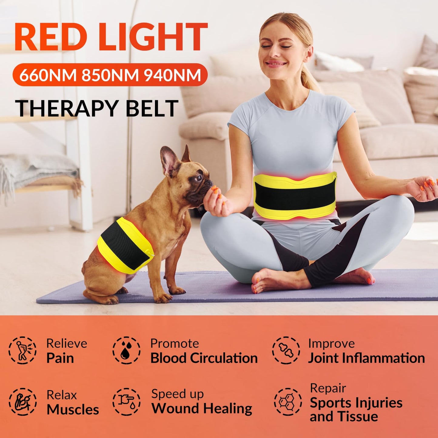 Fimem Red Light Therapy Belt 660nm 850nm 940nm, Red Light Therapy Device for Back, Infrared Light Therapy FimemBuy Supplements Australia