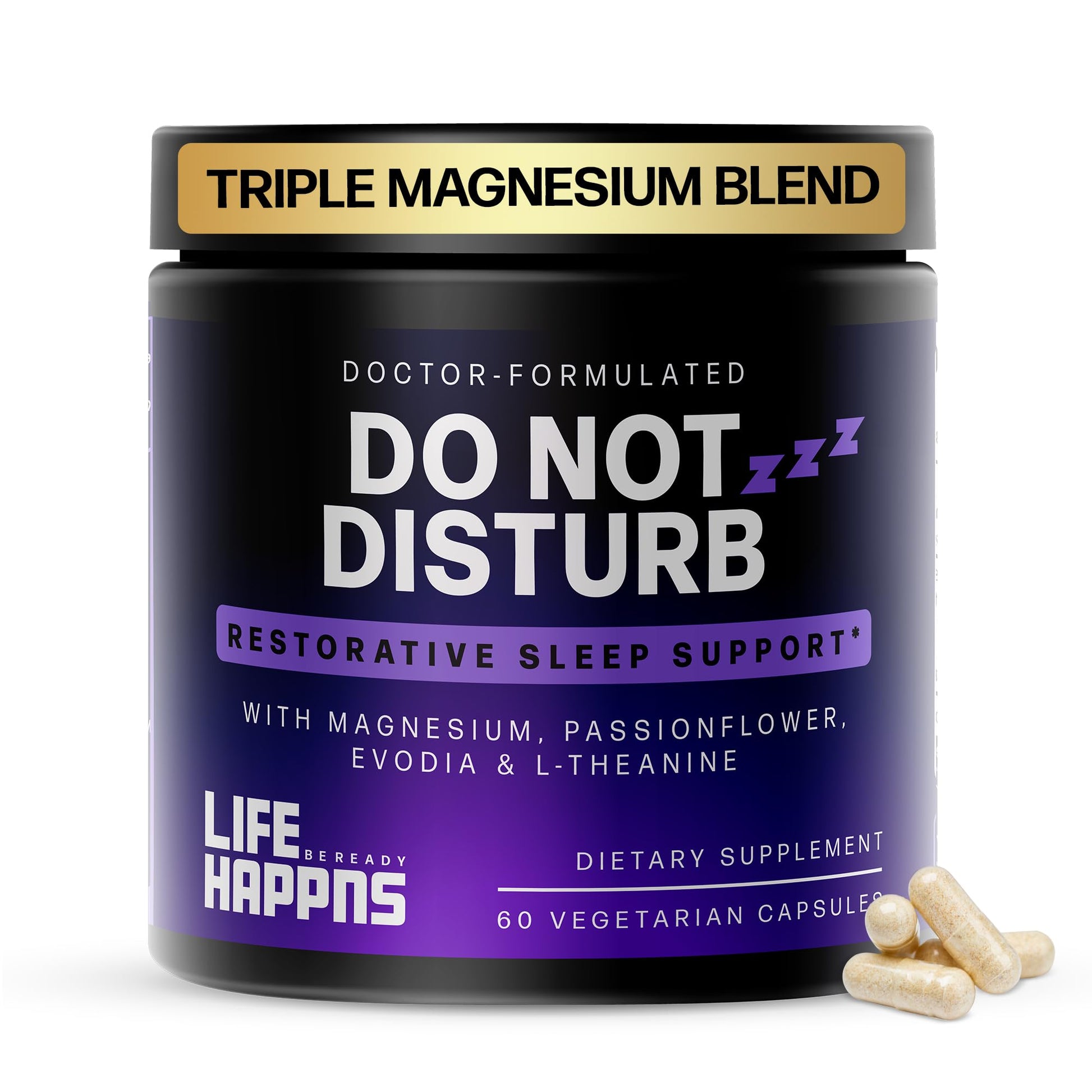 Doctor Formulated Triple Magnesium for Sleep, Calm & Relaxation with Chelated Magnesium Glycinate, L-Theanine, Passionflower & Evodia – Non-Habit, No Melatonin Magnesium Sleep Aid Support Supplement LIFE HAPPNS BE READYBuy Supplements Australia