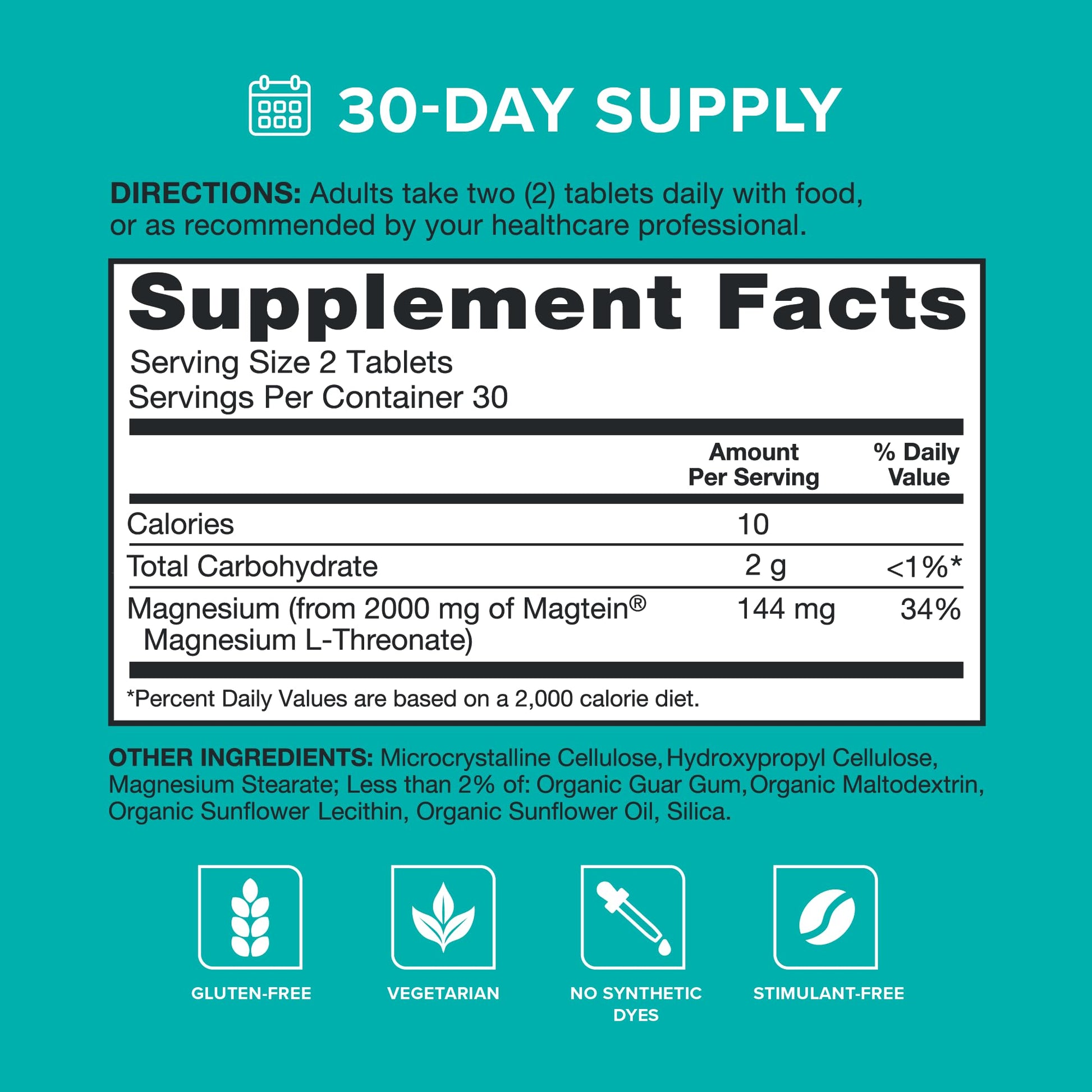 Qunol Q-Mag Magnesium L-Threonate Tablets, 2000mg of Magtein to Help Support Cognitive Performance, Improve Mental Alertness & Productivity, Supports Restful Sleep, High Absorption, 60 Count QunolBuy Supplements Australia