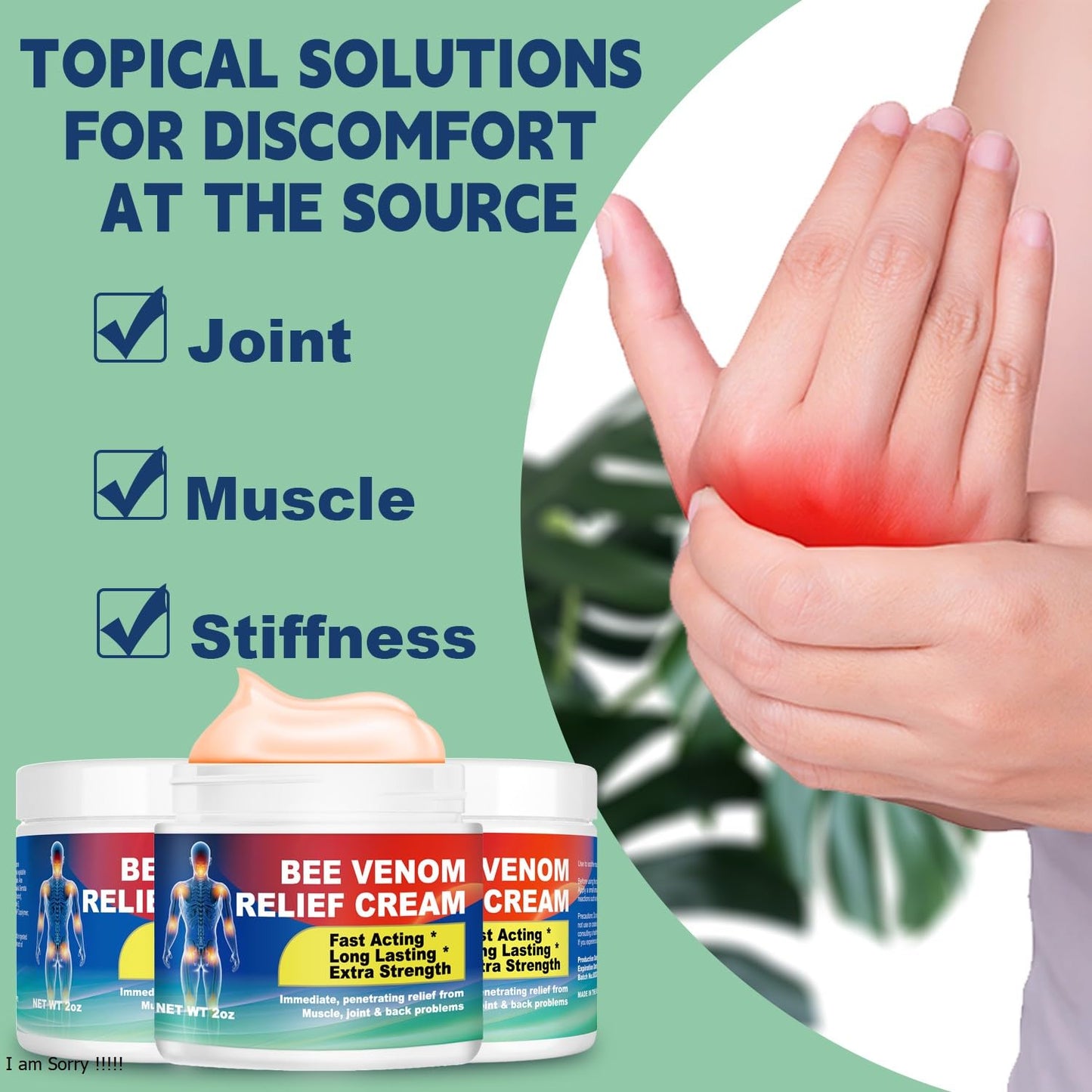 DUBOONAIO Bee Venom Joint Muscle Bone Cream, High Strength Fast Acting, Help for Back, Neck, Hand, Feet, Knee, Muscle, Shoulder, Wrist, Elbow, Hip, Nerve, Ankle, Foot Discomfort DUBOONAIOBuy Supplements Australia