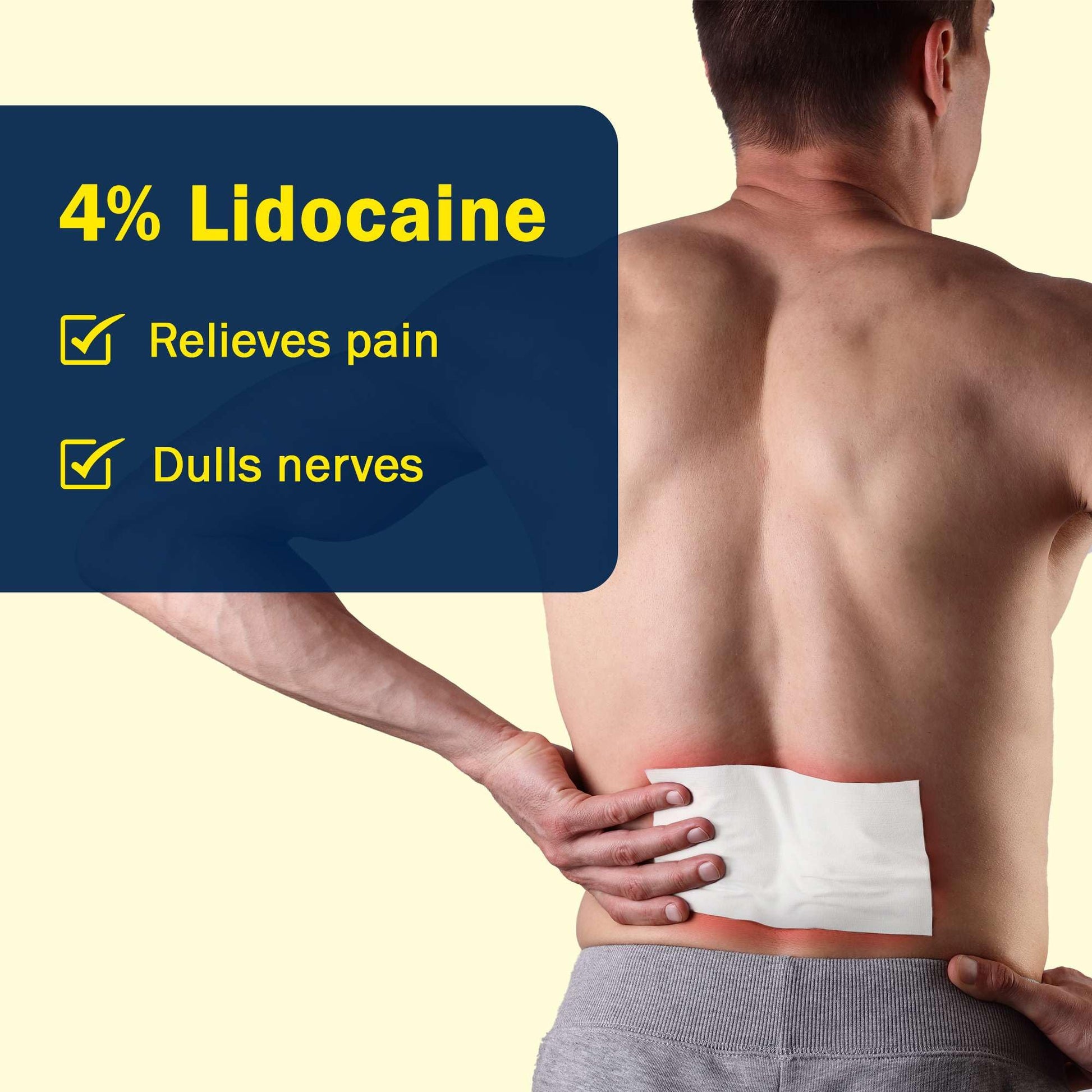 TenderGentle Four Percent Lidocaine Patches - 30 Back Pain Relief Patches with 4% Lidocaine for Aches, Muscle and Joint Discomfort - 3.9" x 5.5" Back, Shoulder, and Neck Pain Patch TenderGentleBuy Supplements Australia