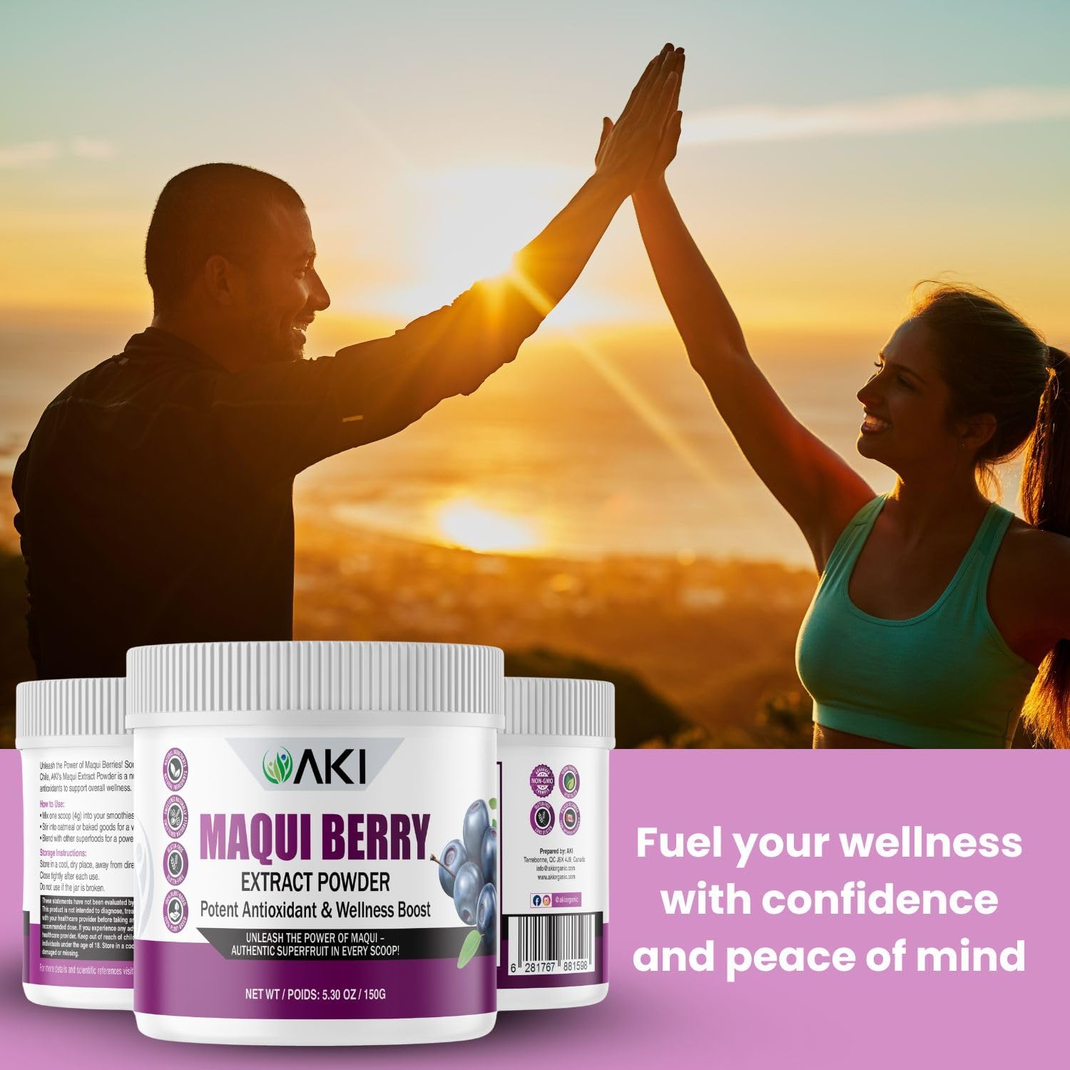 AKI Maqui Berry Extract Powder – Wild Harvested from Patagonia, High in Anthocyanins & Polyphenols, Freeze-Dried Superfruit for Smoothies, Non-GMO, Vegan, 150g/ 5.3 oz AKI ORGANICBuy Supplements Australia