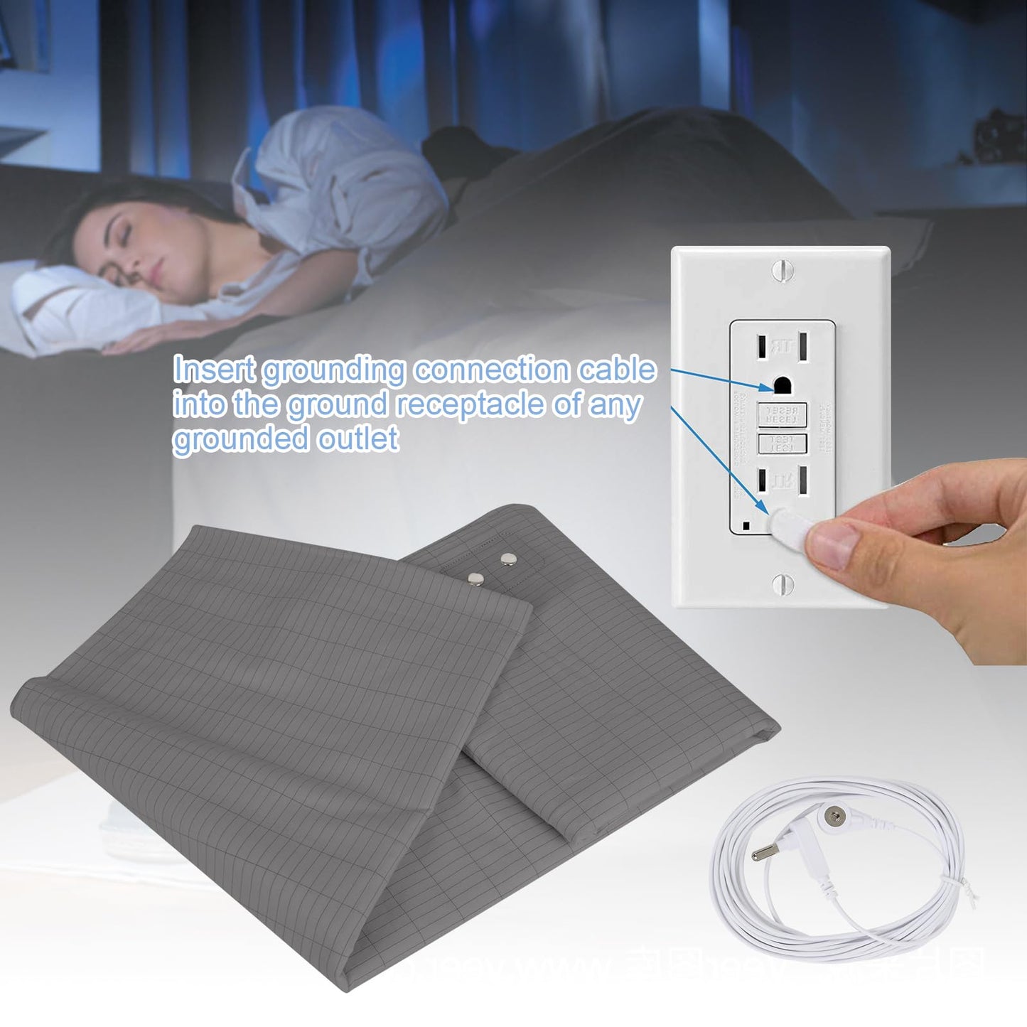Grounding Mat for Bed, Grounding Sheets Blanket with Grounding Cord, Earthing Mat Grounding Pad ReaengBuy Supplements Australia
