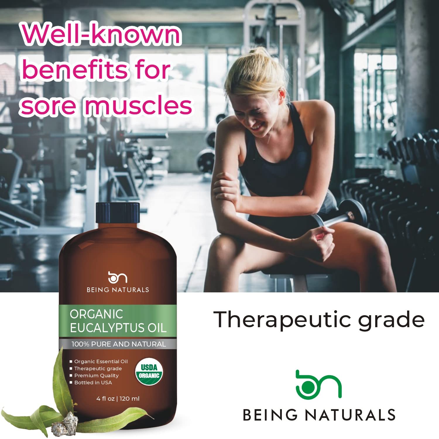 Organic Eucalyptus Essential Oil - Huge 4 FL OZ - 100% Pure & Natural – Premium Natural Oil Being NaturalsBuy Supplements Australia