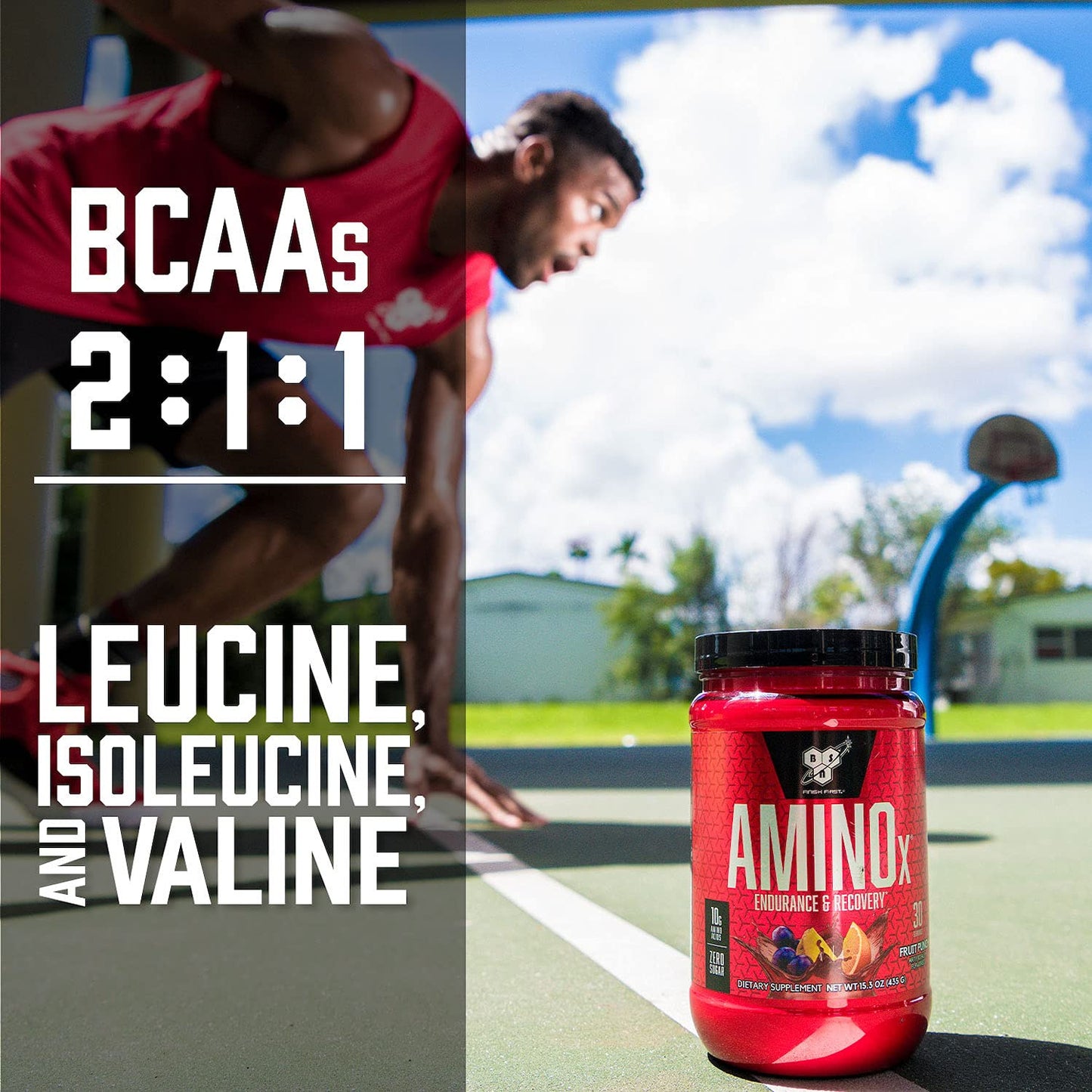 BSN Amino X Muscle Recovery & Endurance Powder with BCAAs, Intra Workout Support, 10 Grams of Amino Acids, Keto Friendly, Caffeine Free, Flavor: Fruit Punch, 30 servings (Packaging May Vary) BSNBuy Supplements Australia
