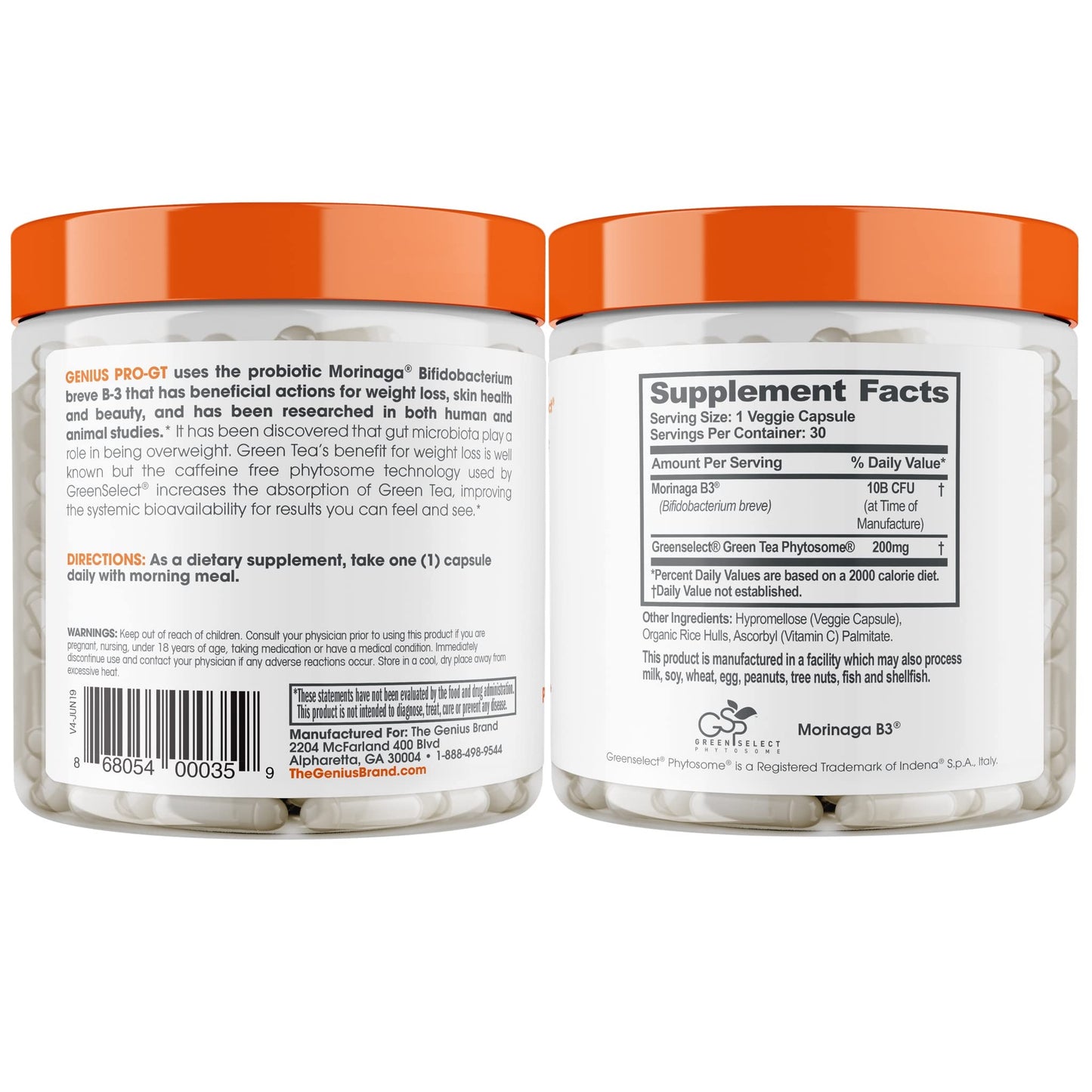 Genius Probiotics for Weight Loss with Green Tea Extract - Fat Burner Supplement & Digestive The Genius BrandBuy Supplements Australia
