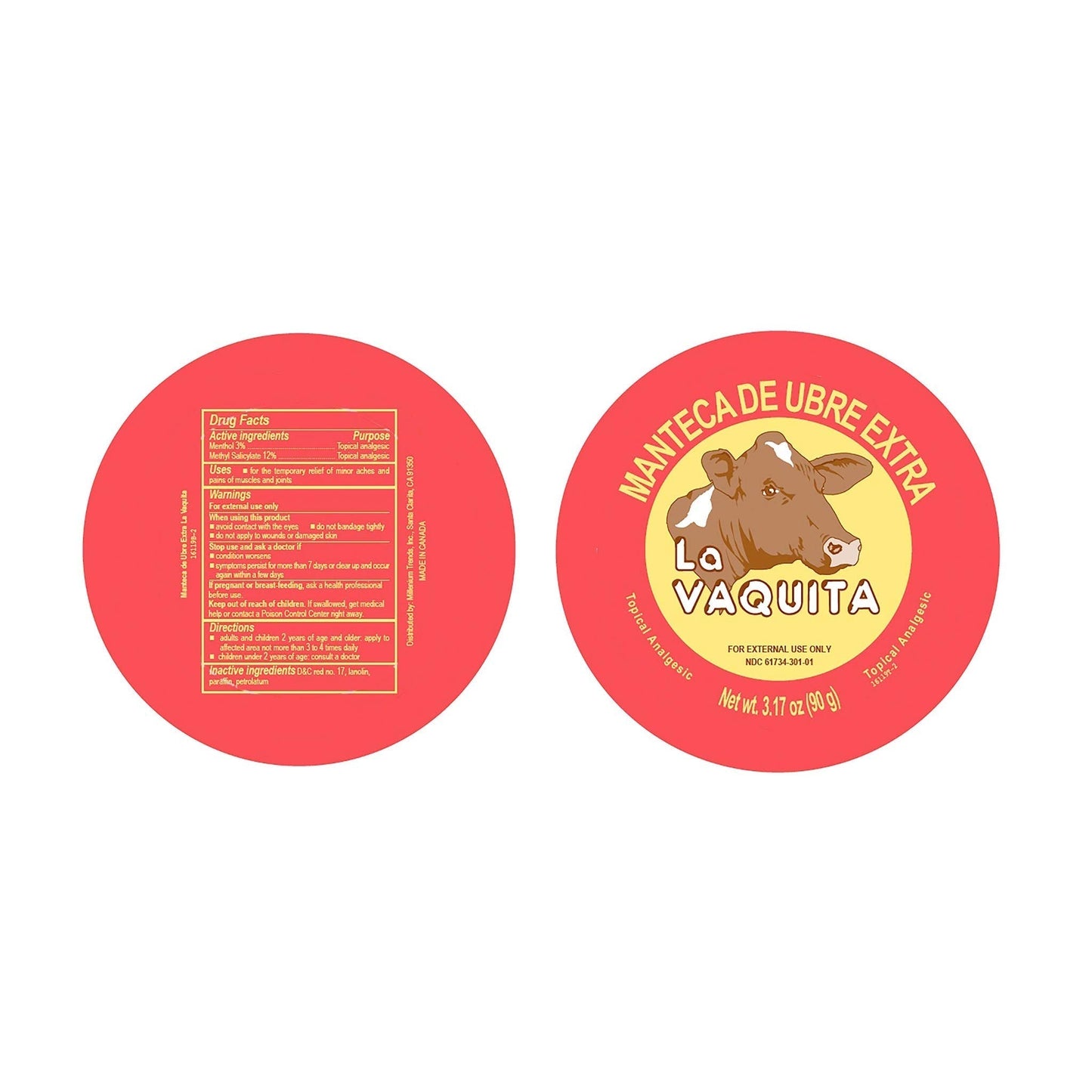 BILITOK 2 Pack La Vaquita Extra Strength Udder Balm Manteca Ubre De Vaca Pain Relief 3.17 Oz. Topical Analgesic La Vaquita ErectogenBuy Supplements Australia
